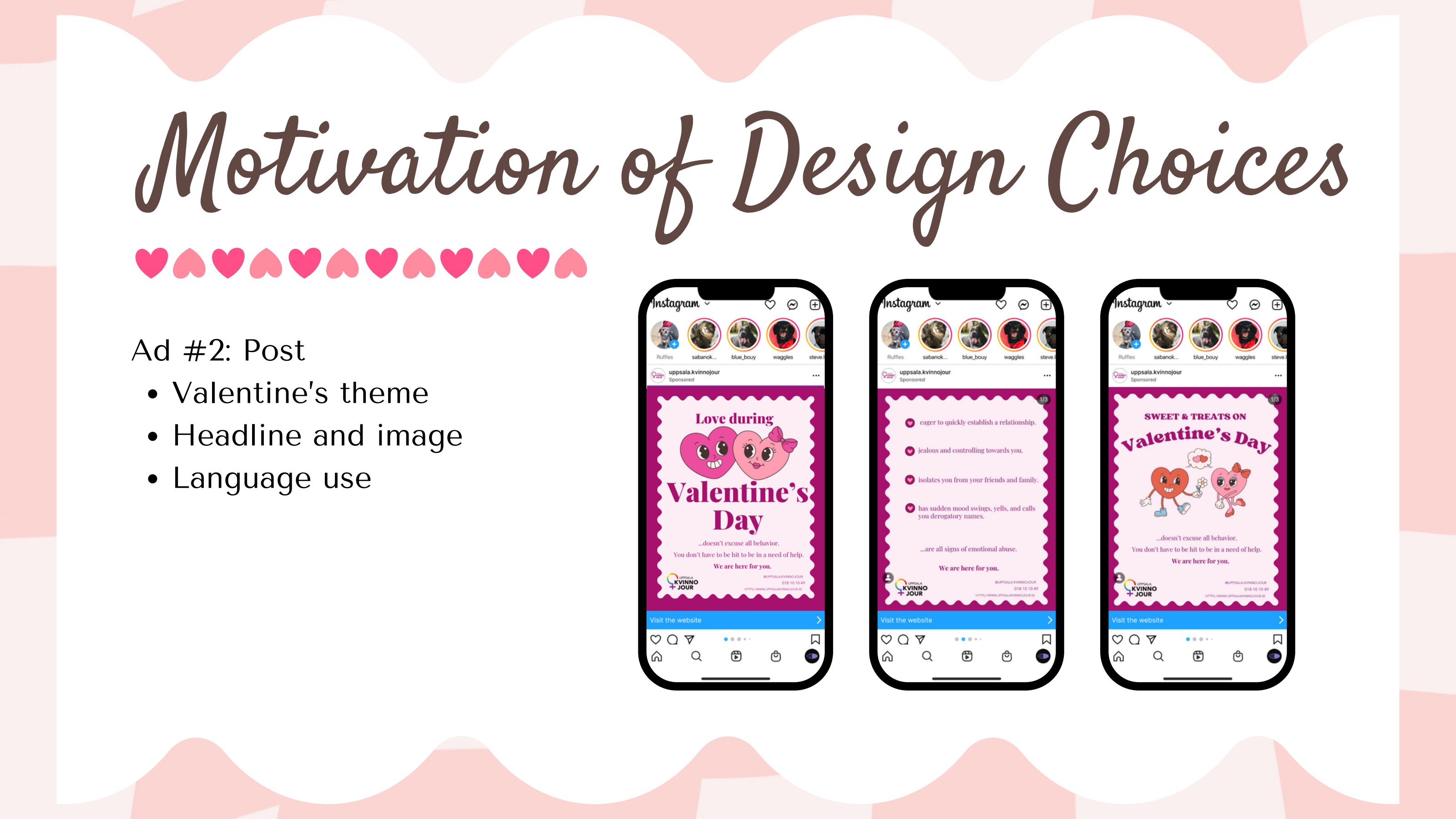 Motivation of design choices for the carousel